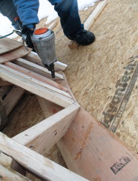 Installation: It took a single carpenter only a few minutes to fasten the dormer.