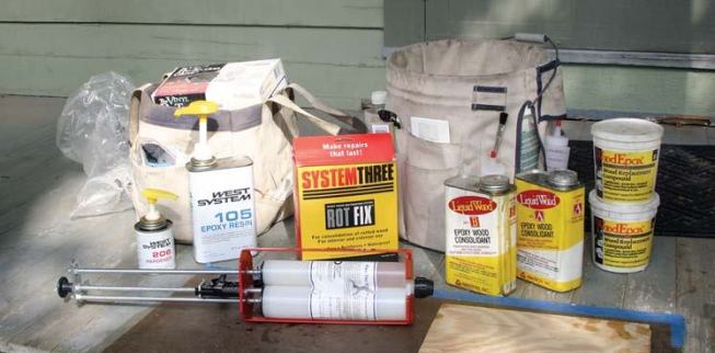 Dedicated tool kits keep the various epoxies and supplies well-organized and readily at hand.
