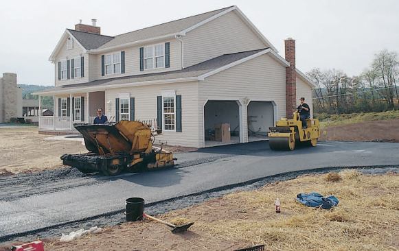 The asphalt is rolled.