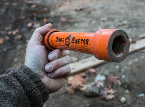 To avoid stocking various length bolts, we frequently fasten beam hardware with threaded rod. We tighten the nuts with an impact wrench and a 
Dude Buster deep socket. The extra length of the Dude Buster lets us spin the nut tight without having to cut off the excess threaded rod or bolt.