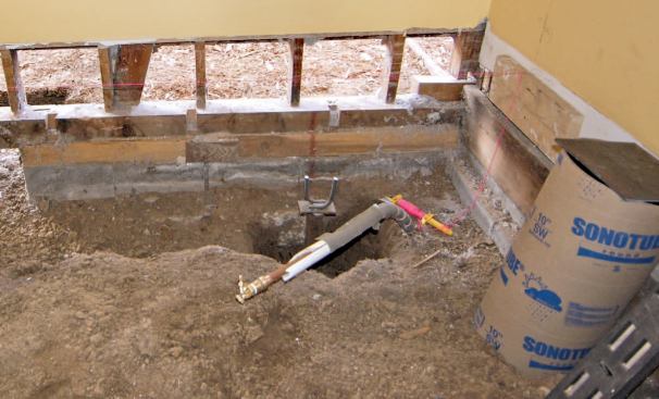 The pier contractor then cut the tops of the extension shafts to a uniform height and welded on a steel plate fitted with rebar dowels.