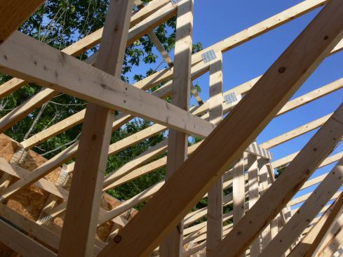 Another view of the diagonal bracing applied to the truss web chords.