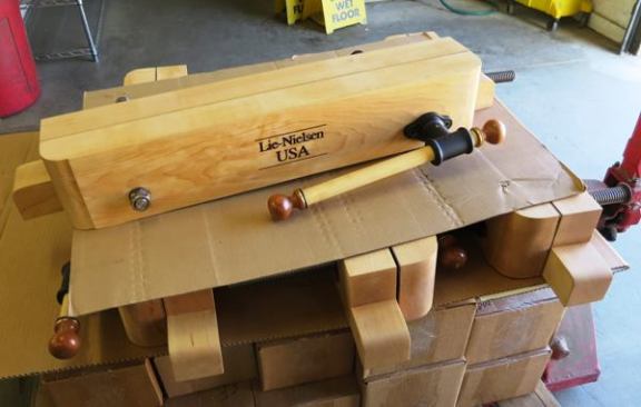 Vises and bench tops are produced by outside suppliers. Lie-Nielsen makes the legs and does the final assembly at a facility in a nearby town.