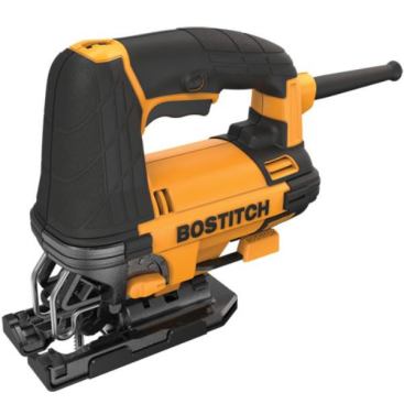 The jigsaw (BTE340K) has a 6-amp motor, orbital cutting action, and can go 0-3,200 strokes per minute with a 13/16-inch stroke. The cast aluminum shoe has a keyless lock and bevel detents at 0, 15, 30, and 45 degrees. The blade clamp is keyless and an LED light shines down from the housing to illuminate the work area. The saw comes in a kit box and includes a blade and non-marring shoe cover. MSRP: $80