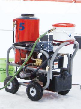 The steamer is modified for easy flushing with antifreeze.