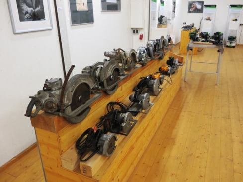 To the left of the sanders are some of the circular saws produced by the company during its many years in business.