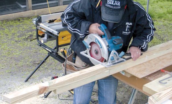 Bottom: I cut the laminated piece to length.