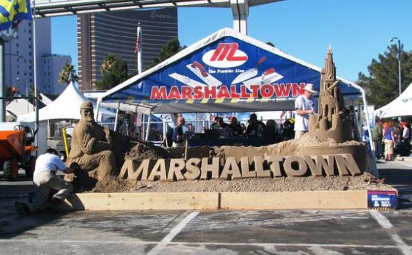 Sand sculpture at Marshalltown's booth