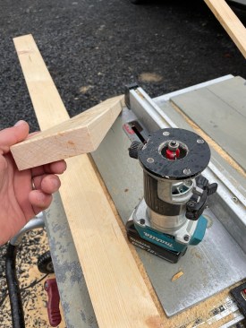 A router was used to round over the outside edges of all the trim stock.