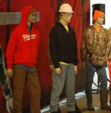 The manikins in the photo are wearing just a few of the recent additions to the heated clothing line. Milwaukee invented this category and offers more heated work wear and hunting gear than any other manufacturer. More on this later...
