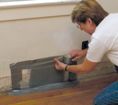 Sealing off this cold-air return duct ensures that job-site dust does not get blown throughout the house.