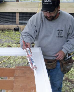 Attaching the Cap: After testing the fit, I applied thick beads of Phenoseal adhesive caulk to the PVC cap.