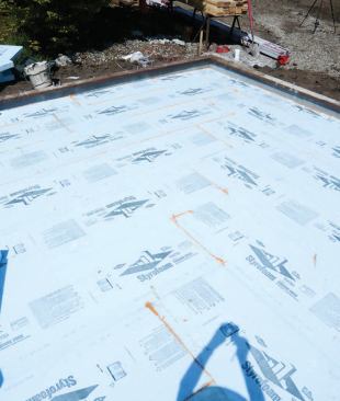 Joints were staggered and all gaps in both layers filled with spray foam.