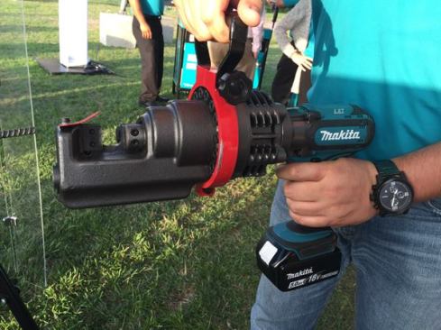 This cordless rebar cutter (XCS01Z) “weighs a ton”, which is good, because most rebar cutters “weigh two tons”. All kidding aside, it’s amazing how easily this 18-volt tool shears through 3/4-inch rebar. The cutter has a four-sided blade that is said to be good for 1,000 cuts per side. Available: August 2016.