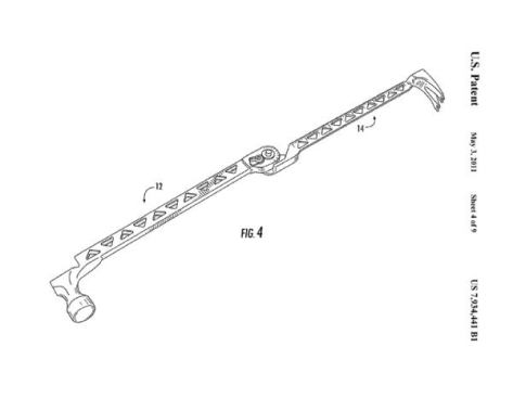 When fully extended the hammer becomes a crowbar.