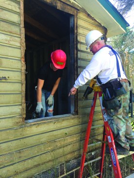 Volunteers also did extensive work creating the home's new energy-efficient exterior.