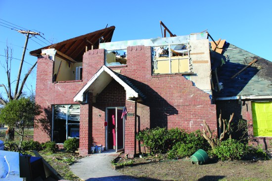 In the Garland-Rowlett tornado, homes suffered complete loss of the roof structure because wall plates werenât tied to walls with well-nailed structural sheathing, or roof members werenât securely fastened to wall plates.