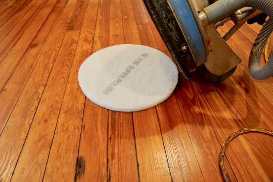 The final step is to polish the floor with a white pad.