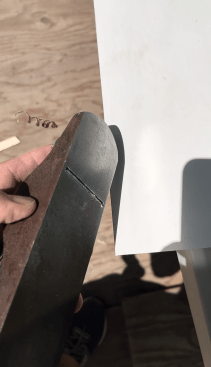 A hand plane works well for final touch-up; alternatively, a sander could be used.