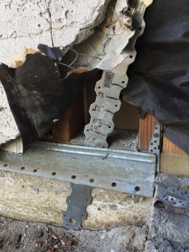 At one place, where an exterior door was being replaced, the complete path of the air leaking into the wall cavity is revealed.
