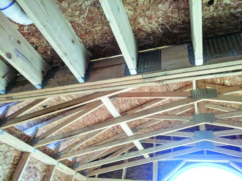 The leakage pathway is visible when the framing junction is viewed from the other side