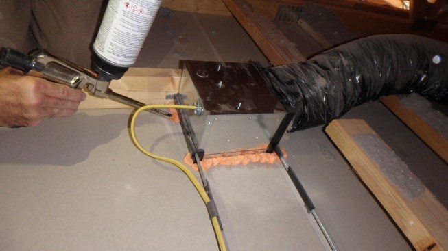 This step is often missed because of the local construction sequence: Insulators typically side-staple batts to trusses from below, sandwiching these components between drywall and insulation without sealing them.