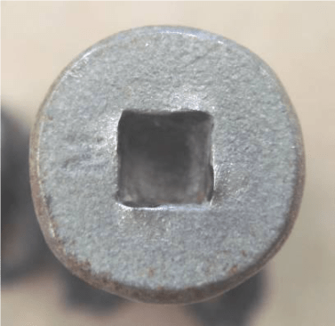 This zinc-coated screw was retrieved from ACQ-treated lumber after two years of exposure at the Judgeford site. It was frequently observed that the heads of fasteners were in much better condition than the shafts.