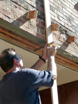 A story pole marked the height and width of the opening.