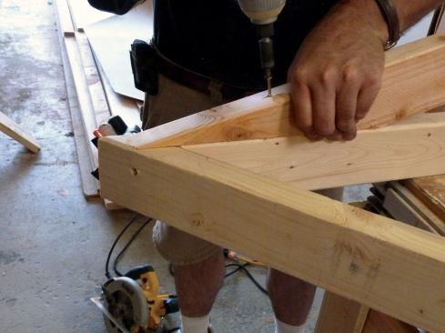 Once cut, the nailer is installed at the proper height.