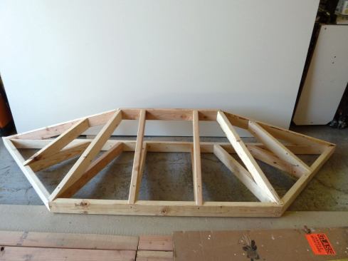 The sheathing was removed and set aside to be installed on site.