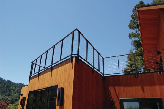 Steel posts can be fascia-mounted, as well.