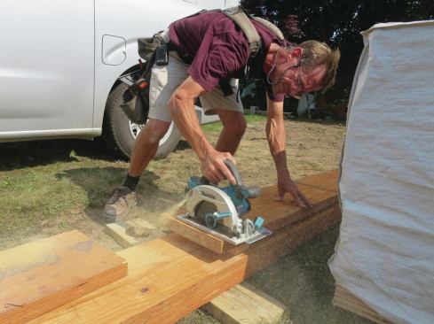 The author did some serious framing using the 7 1/4-inch Makita, including trimming LVLs.