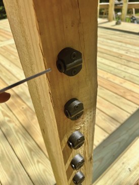 This assembly is fed through the “threaded stud spacer”.