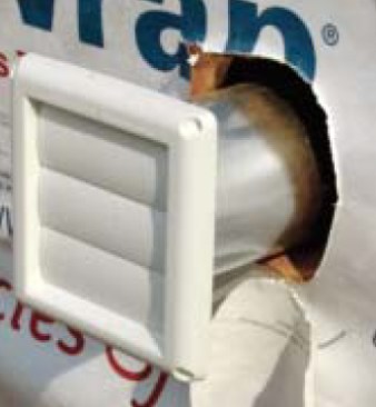 Unsealed wall penetration. Cutting a large round hole in the housewrap defeats its purpose.