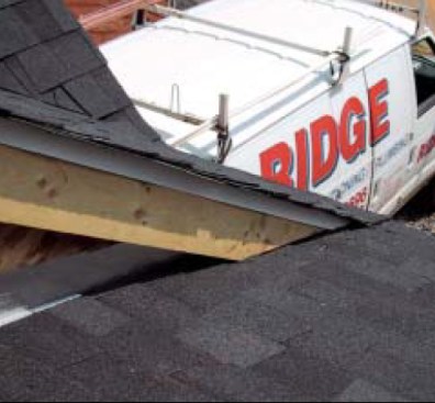 Poorly conceived roof intersections. Wherever two roofs of different pitches intersect, it’s important to detail the intersection so that water can shed away from the structure. In this example, there’s no way for water to drain off the lower roof (in the foreground) without getting funneled into the wall, where the eaves of the second roof blocks its way.