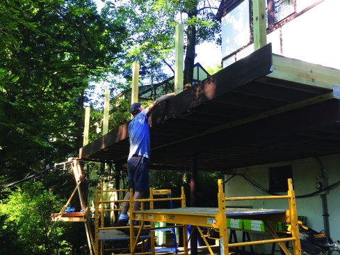 Here, the deck is almost completed.