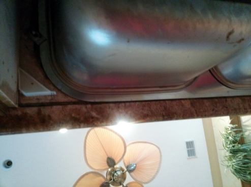 A leaking sink flange can deliver water to the reinforcing rod, causing it to rust and expand, eventually cracking the granite. 