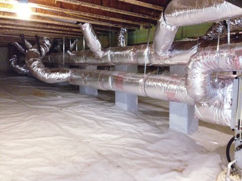 Say goodbye to the vented crawlspace. Encapsulating the crawlspace by insulating the walls and installing a heavyweight ground cover is gaining favor as a sensible way to control moisture problems.