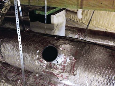 Adding a small opening in a supply duct running through an encapsulated crawlspace is an easy, inexpensive way to dry out the crawlspace. Although commonly done, this approach doesn’t work well to address moisture when the HVAC is not running.