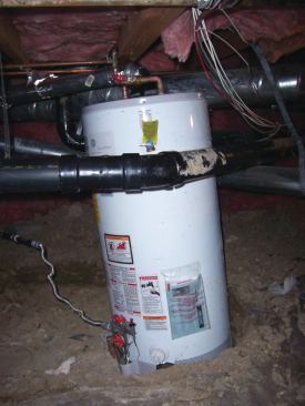 Even if a full-height water heater fits within the vertical limitations of a crawlspace, the installation may not meet code.