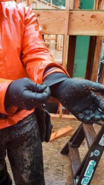 The Gale rain jacket has neoprene cuffs, which help keep water out.