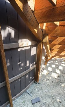 When I installed the skirting, I covered both the inside and outside faces of the stairs but not the back so that I would have access to install the riser lights.