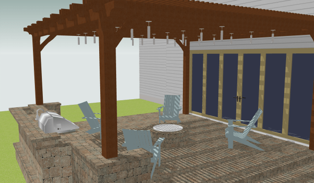 Rendering of Cost vs. Value Backyard Patio Project
