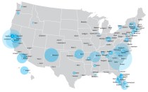 Map showing markets with 2017 Cost vs. Value projects delivering a 100%+ return
