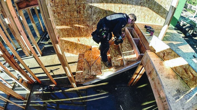 He beginns at the bottom and works his way up.