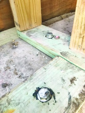 The author secured the crawlspace wall sole plates to the existing foundation.
