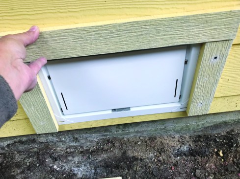Flood vents operate automatically to relieve water pressure in case of a flood.