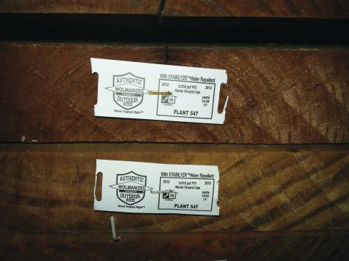 PTI treatment is now recognized and listed in the AWPA standard, and the label for this lumber now provides everything required by the IRC.