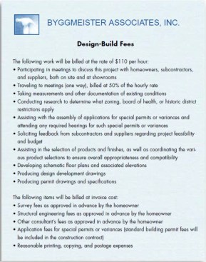 The author's contract details the billing rate for design.