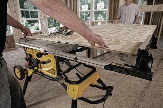 The maximum rip capacity of the DeWalt DWE7491RS is a class-leading 32 1/2 inches to the right of the blade.